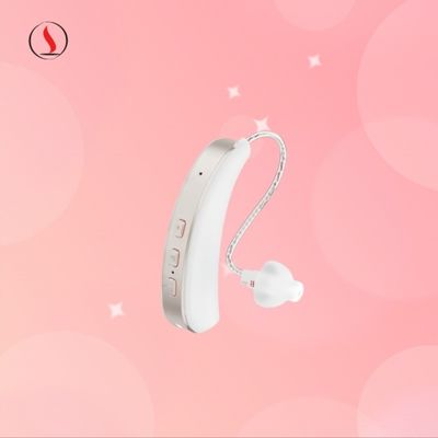Đằng sau tai Thiết bị trợ thính kỹ thuật số vô hình với hủy tiếng ồn và ồn ồn