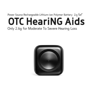 Nguồn điện: Pin lithium-ion polymer có thể sạc lại, chỉ dành cho máy trợ thính OTC, 2.6g cho người bị suy giảm thính lực từ trung bình đến nặng