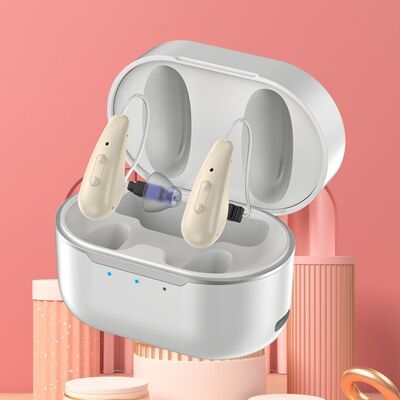 BTE CIC Trợ giúp thính giác sạc được cảm ứng loại máy nghe nhỏ gọn được thiết kế cho không dây và tuổi thọ pin dài